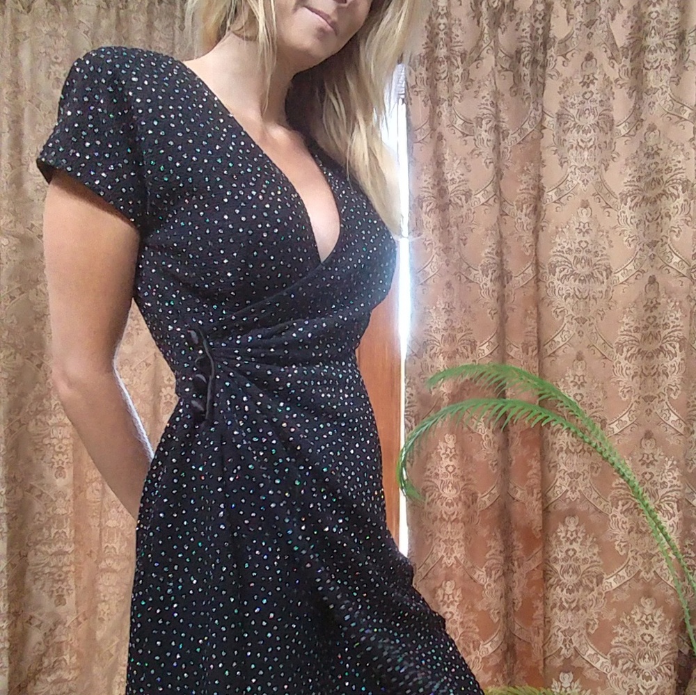 Black wrap in front dress